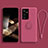 Ultra-thin Silicone Gel Soft Case Cover with Magnetic Finger Ring Stand A04 for Samsung Galaxy S24 Ultra 5G Red Wine