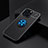 Ultra-thin Silicone Gel Soft Case Cover with Magnetic Finger Ring Stand A05 for Apple iPhone 13 Pro Max Blue and Black