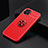 Ultra-thin Silicone Gel Soft Case Cover with Magnetic Finger Ring Stand A05 for Apple iPhone 15