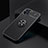 Ultra-thin Silicone Gel Soft Case Cover with Magnetic Finger Ring Stand A05 for Apple iPhone 15 Black