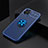 Ultra-thin Silicone Gel Soft Case Cover with Magnetic Finger Ring Stand A05 for Apple iPhone 15 Blue