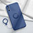 Ultra-thin Silicone Gel Soft Case Cover with Magnetic Finger Ring Stand A05 for Huawei Enjoy 10e Blue