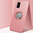 Ultra-thin Silicone Gel Soft Case Cover with Magnetic Finger Ring Stand A05 for Oppo A72 Rose Gold