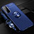 Ultra-thin Silicone Gel Soft Case Cover with Magnetic Finger Ring Stand A05 for Samsung Galaxy S21 5G Blue