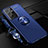 Ultra-thin Silicone Gel Soft Case Cover with Magnetic Finger Ring Stand A05 for Samsung Galaxy S22 Ultra 5G Blue