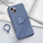 Ultra-thin Silicone Gel Soft Case Cover with Magnetic Finger Ring Stand A06 for Apple iPhone 14