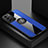 Ultra-thin Silicone Gel Soft Case Cover with Magnetic Finger Ring Stand A07 for Samsung Galaxy S21 FE 5G Blue