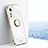 Ultra-thin Silicone Gel Soft Case Cover with Magnetic Finger Ring Stand A10 for Xiaomi Mi 12S Pro 5G White