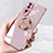 Ultra-thin Silicone Gel Soft Case Cover with Magnetic Finger Ring Stand AN1 for Huawei Honor 70 5G