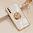 Ultra-thin Silicone Gel Soft Case Cover with Magnetic Finger Ring Stand AN1 for Huawei Nova 7 5G White