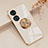 Ultra-thin Silicone Gel Soft Case Cover with Magnetic Finger Ring Stand AN1 for Huawei P50 White