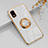 Ultra-thin Silicone Gel Soft Case Cover with Magnetic Finger Ring Stand AN1 for Sharp Aquos wish3