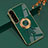 Ultra-thin Silicone Gel Soft Case Cover with Magnetic Finger Ring Stand AN1 for Sony Xperia 1 V Green