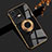 Ultra-thin Silicone Gel Soft Case Cover with Magnetic Finger Ring Stand AN1 for Vivo V23 5G Black