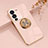 Ultra-thin Silicone Gel Soft Case Cover with Magnetic Finger Ring Stand AN1 for Vivo V25 Pro 5G