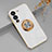 Ultra-thin Silicone Gel Soft Case Cover with Magnetic Finger Ring Stand AN1 for Vivo V25 Pro 5G