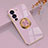 Ultra-thin Silicone Gel Soft Case Cover with Magnetic Finger Ring Stand AN1 for Vivo V25 Pro 5G