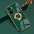 Ultra-thin Silicone Gel Soft Case Cover with Magnetic Finger Ring Stand AN1 for Xiaomi Redmi 10 5G Green