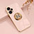 Ultra-thin Silicone Gel Soft Case Cover with Magnetic Finger Ring Stand AN1 for Xiaomi Redmi Note 12 Turbo 5G Rose Gold