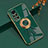 Ultra-thin Silicone Gel Soft Case Cover with Magnetic Finger Ring Stand AN2 for Huawei Honor V40 5G Green