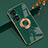 Ultra-thin Silicone Gel Soft Case Cover with Magnetic Finger Ring Stand AN2 for Huawei P50 Green