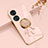 Ultra-thin Silicone Gel Soft Case Cover with Magnetic Finger Ring Stand AN2 for Huawei P50 Rose Gold