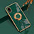 Ultra-thin Silicone Gel Soft Case Cover with Magnetic Finger Ring Stand AN2 for Sharp Aquos wish3 Green