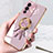 Ultra-thin Silicone Gel Soft Case Cover with Magnetic Finger Ring Stand AN2 for Vivo V23 5G