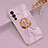 Ultra-thin Silicone Gel Soft Case Cover with Magnetic Finger Ring Stand AN2 for Vivo V23 5G