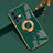 Ultra-thin Silicone Gel Soft Case Cover with Magnetic Finger Ring Stand AN2 for Vivo V23 5G Green