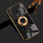 Ultra-thin Silicone Gel Soft Case Cover with Magnetic Finger Ring Stand AN2 for Vivo X80 5G Black