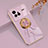 Ultra-thin Silicone Gel Soft Case Cover with Magnetic Finger Ring Stand AN2 for Vivo X80 5G Purple