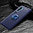 Ultra-thin Silicone Gel Soft Case Cover with Magnetic Finger Ring Stand D01 for Xiaomi Mi Note 10 Blue