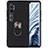 Ultra-thin Silicone Gel Soft Case Cover with Magnetic Finger Ring Stand D04 for Xiaomi Mi Note 10 Black