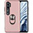 Ultra-thin Silicone Gel Soft Case Cover with Magnetic Finger Ring Stand D04 for Xiaomi Mi Note 10 Rose Gold