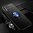 Ultra-thin Silicone Gel Soft Case Cover with Magnetic Finger Ring Stand for Huawei Enjoy 10e Blue and Black