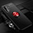 Ultra-thin Silicone Gel Soft Case Cover with Magnetic Finger Ring Stand for Huawei Honor V30 5G Red and Black