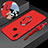 Ultra-thin Silicone Gel Soft Case Cover with Magnetic Finger Ring Stand for Huawei P Smart+ Plus Red