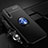 Ultra-thin Silicone Gel Soft Case Cover with Magnetic Finger Ring Stand for Huawei Y8p Blue and Black