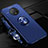 Ultra-thin Silicone Gel Soft Case Cover with Magnetic Finger Ring Stand for OnePlus 7T Blue