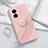 Ultra-thin Silicone Gel Soft Case Cover with Magnetic Finger Ring Stand for Oppo A1 5G Pink