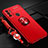 Ultra-thin Silicone Gel Soft Case Cover with Magnetic Finger Ring Stand for Oppo A11s Red