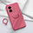 Ultra-thin Silicone Gel Soft Case Cover with Magnetic Finger Ring Stand for Oppo A1x 5G Red
