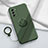 Ultra-thin Silicone Gel Soft Case Cover with Magnetic Finger Ring Stand for Oppo A55 5G Midnight Green