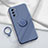 Ultra-thin Silicone Gel Soft Case Cover with Magnetic Finger Ring Stand for Oppo A55S 5G Lavender Gray