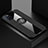 Ultra-thin Silicone Gel Soft Case Cover with Magnetic Finger Ring Stand for Oppo A92 Black