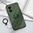 Ultra-thin Silicone Gel Soft Case Cover with Magnetic Finger Ring Stand for Oppo A98 5G Midnight Green