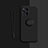 Ultra-thin Silicone Gel Soft Case Cover with Magnetic Finger Ring Stand for Oppo Find X3 Pro 5G Black