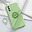 Ultra-thin Silicone Gel Soft Case Cover with Magnetic Finger Ring Stand for Oppo K9 5G Green