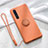 Ultra-thin Silicone Gel Soft Case Cover with Magnetic Finger Ring Stand for Oppo Reno3 Orange